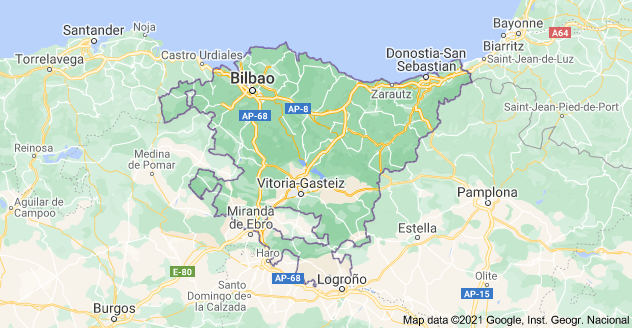 Map of Basque Country, Spain